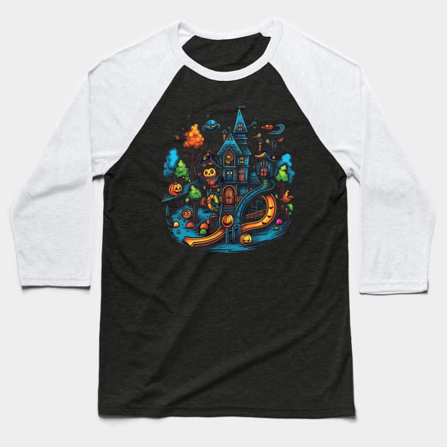 Playground Halloween Baseball T-Shirt by JH Mart